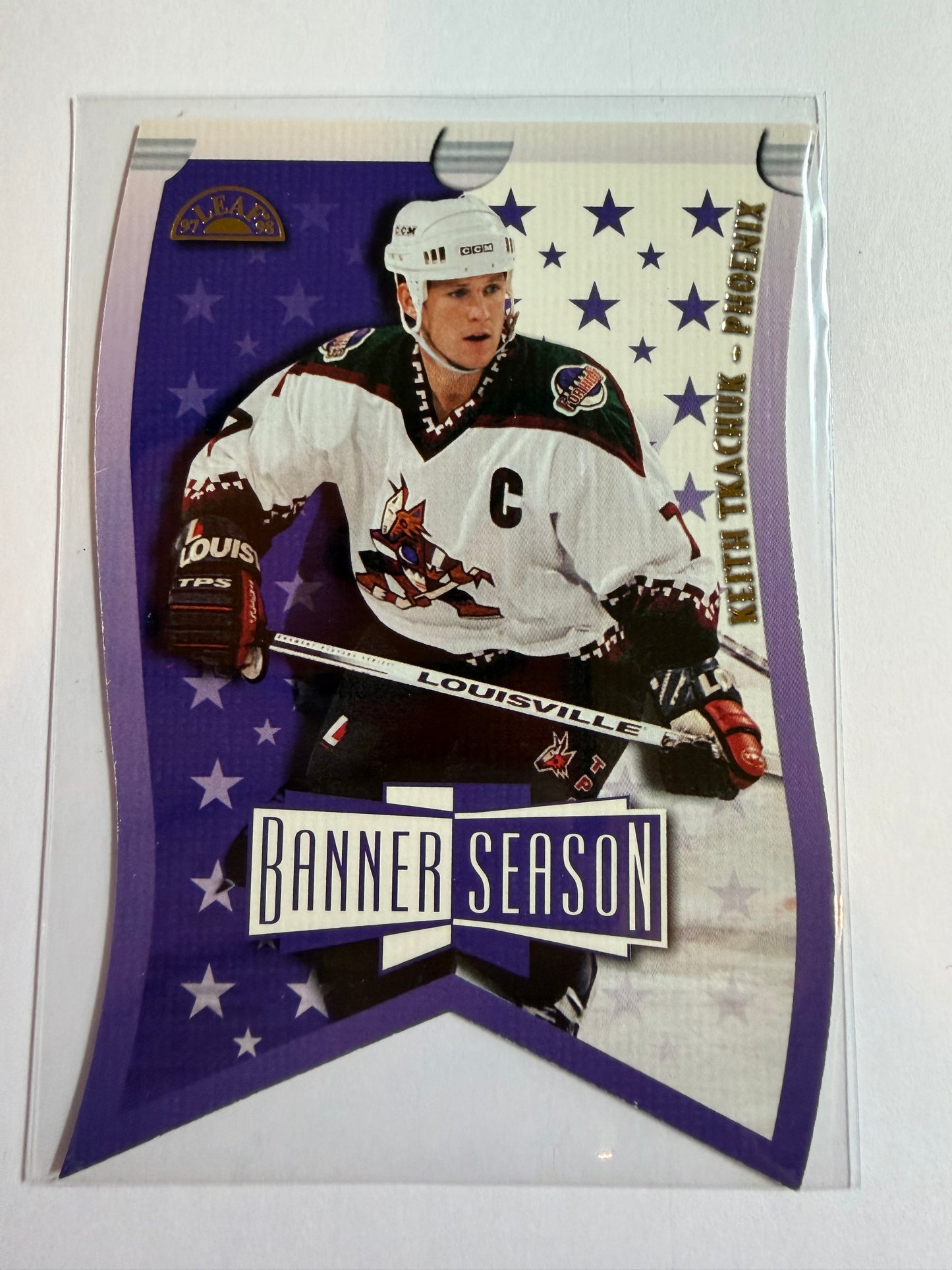 KEITH TKACHUK - 1997 Donruss Leaf Banner Season Die Cut #14, xxxx/3500