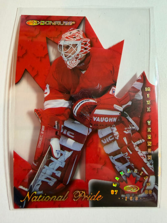 MIKE VERNON - 1997 Donruss Canadian Ice National Pride Clear Cut Die Cut #28, xxxx/1997