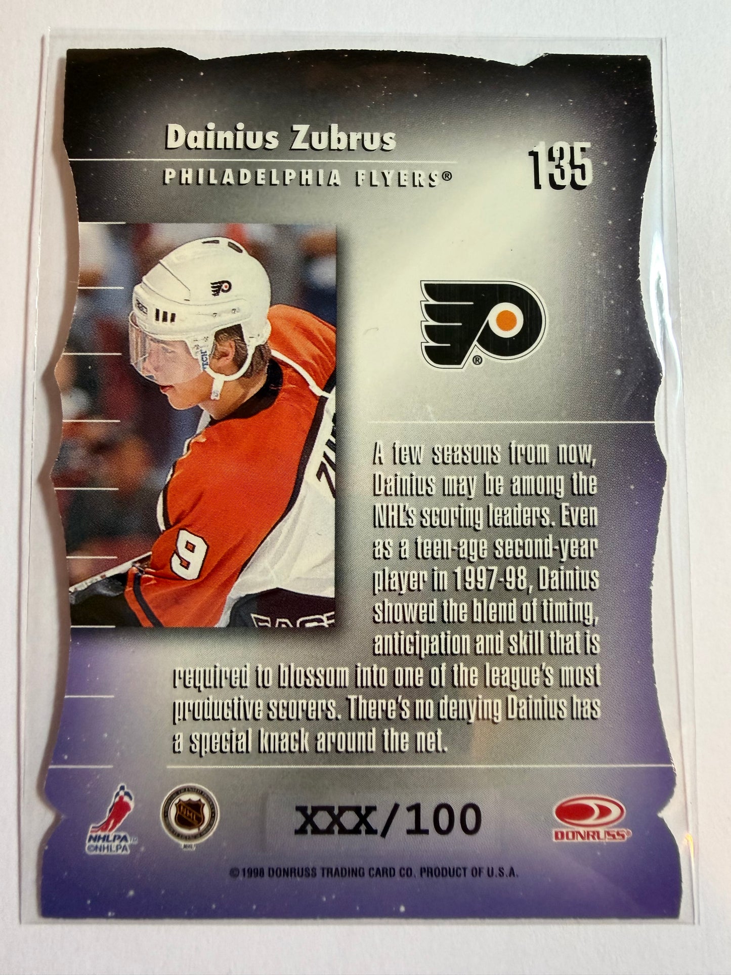 DAINIUS ZUBRUS - 1997 Donruss Elite Status Generations Die Cut #135, xxx/100