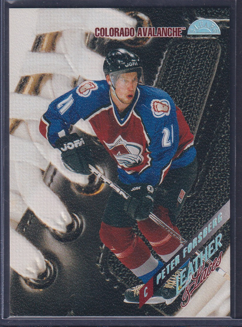 PETER FORSBERG - 1996 Donruss Leaf Leather and Laces PROMO #6