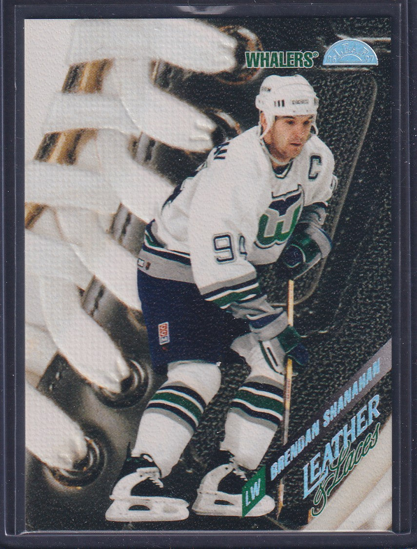 BRENDAN SHANAHAN - 1996 Donruss Leaf Leather and Laces #17, PROMO