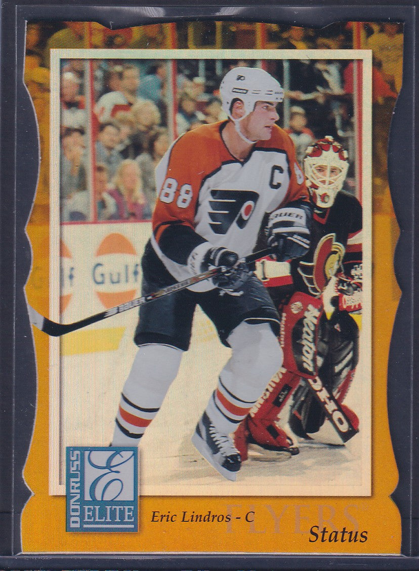 ERIC LINDROS - 1997 Donruss Elite Status Die Cut #10, xxx/100