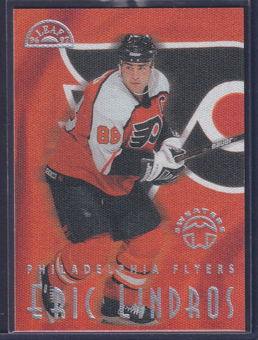 ERIC LINDROS - 1996 Donruss Leaf Sweaters #3, xxxx/5000
