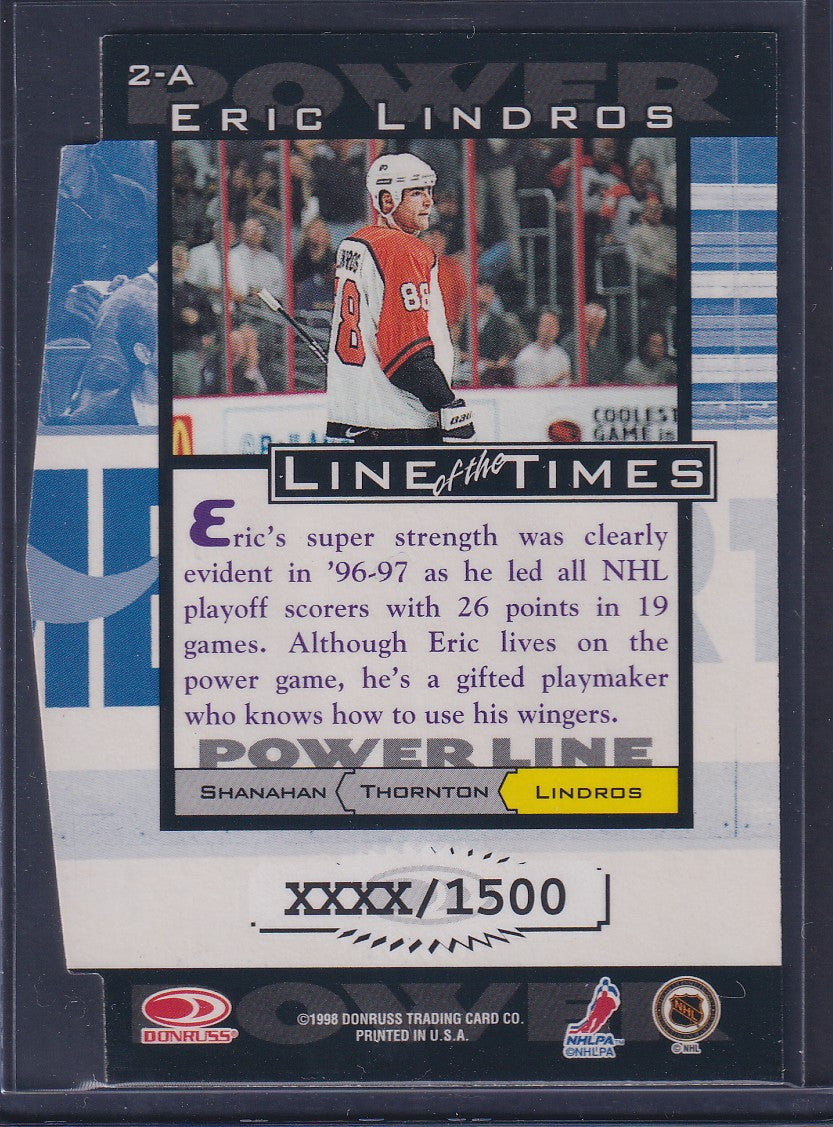 ERIC LINDROS - 1997 Donruss Preferred Line of the Times #2-A, xxxx/1500