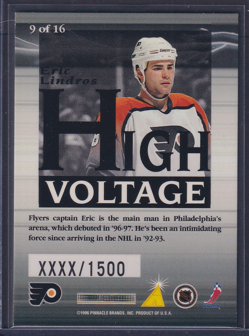 ERIC LINDROS - 1996 Pinnacle Summit High Voltage #9, xxxx/1500