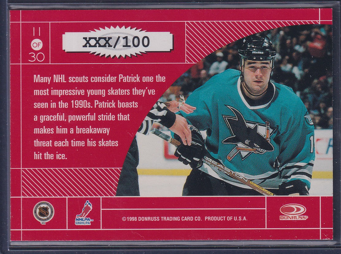 PATRICK MARLEAU - 1997 Donruss Elite Master Craftsmen #11, xxx/100