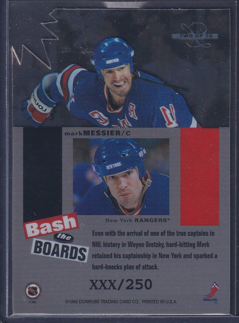 MARK MESSIER - 1996 Donruss Leaf Limited Bash the Board Clear Cut Die Cut #2, xxx/250