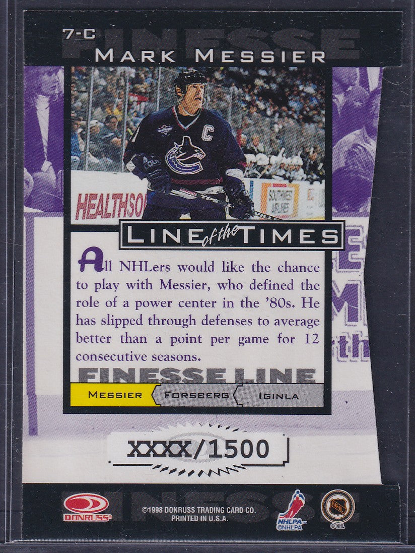 MARK MESSIER - 1997 Donruss Preferred Line of the Times Die Cut #7-C, xxxx/1500