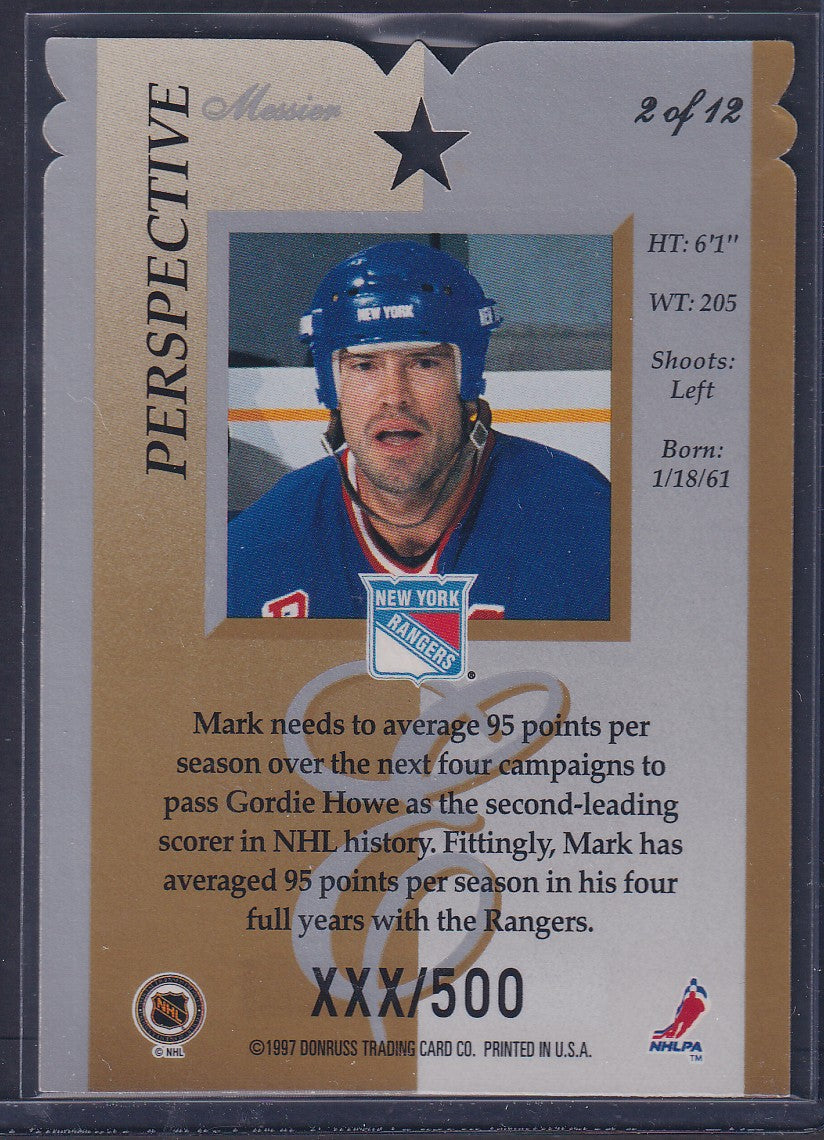MARK MESSIER - 1996 Donruss Elite Perspective Die Cut #2, xxx/500