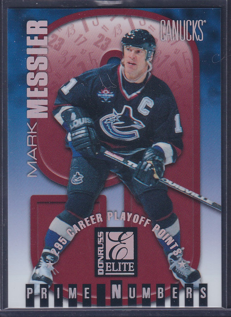 MARK MESSIER - 1997 Donruss Elite Prime Numbers #3b, xxx/295