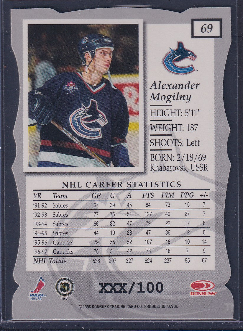 ALEXANDER MOGILNY - 1997 Donruss Elite Status Die Cut #69, xxx/100