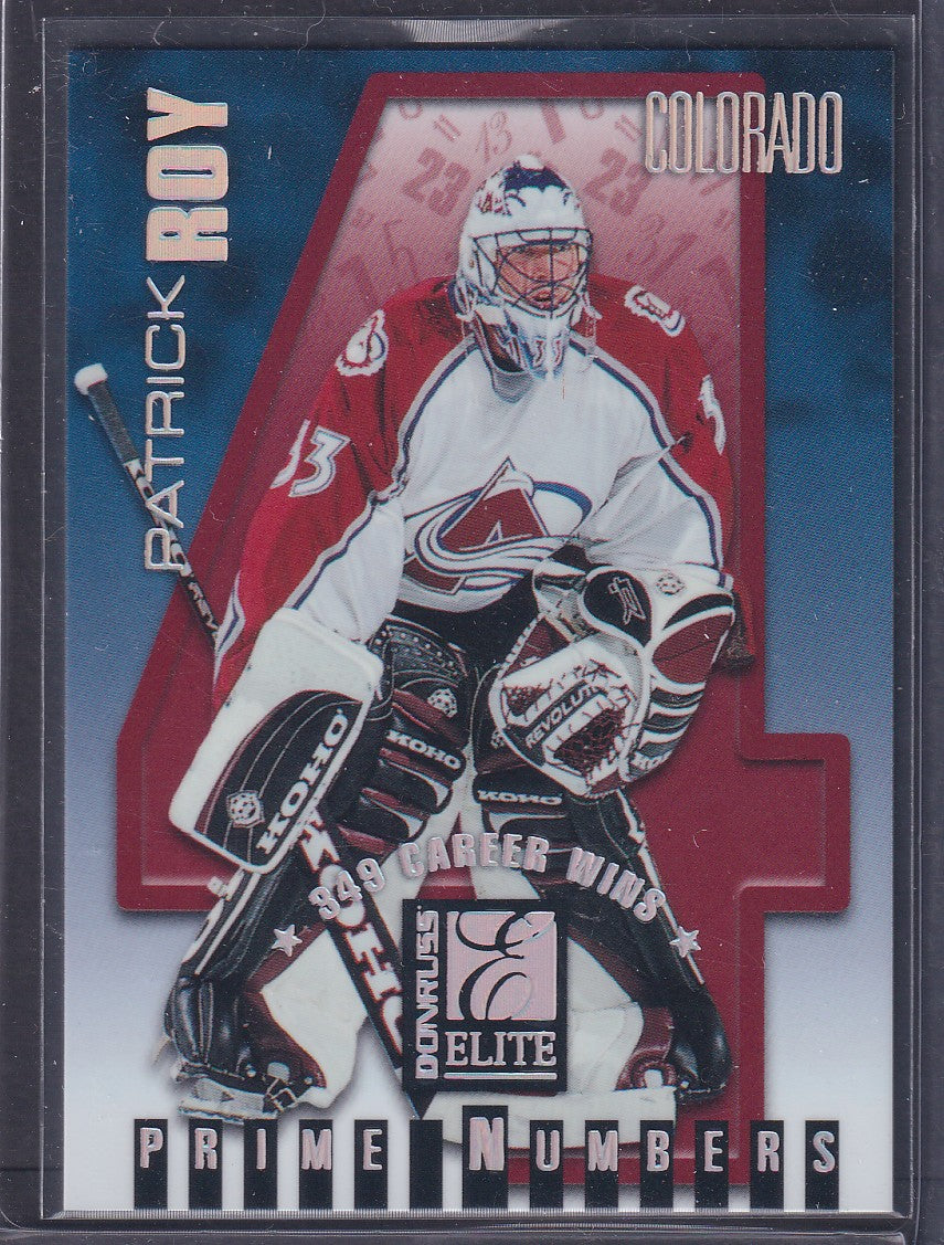 PATRICK ROY - 1997 Donruss Elite Prime Numbers #2b, xxx/349