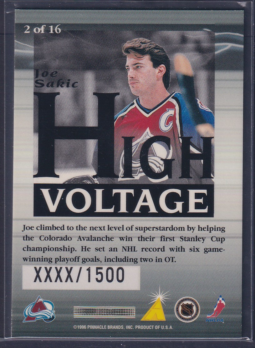 JOE SAKIC - 1996 Pinnacle Summit High Voltage #2, xxxx/1500