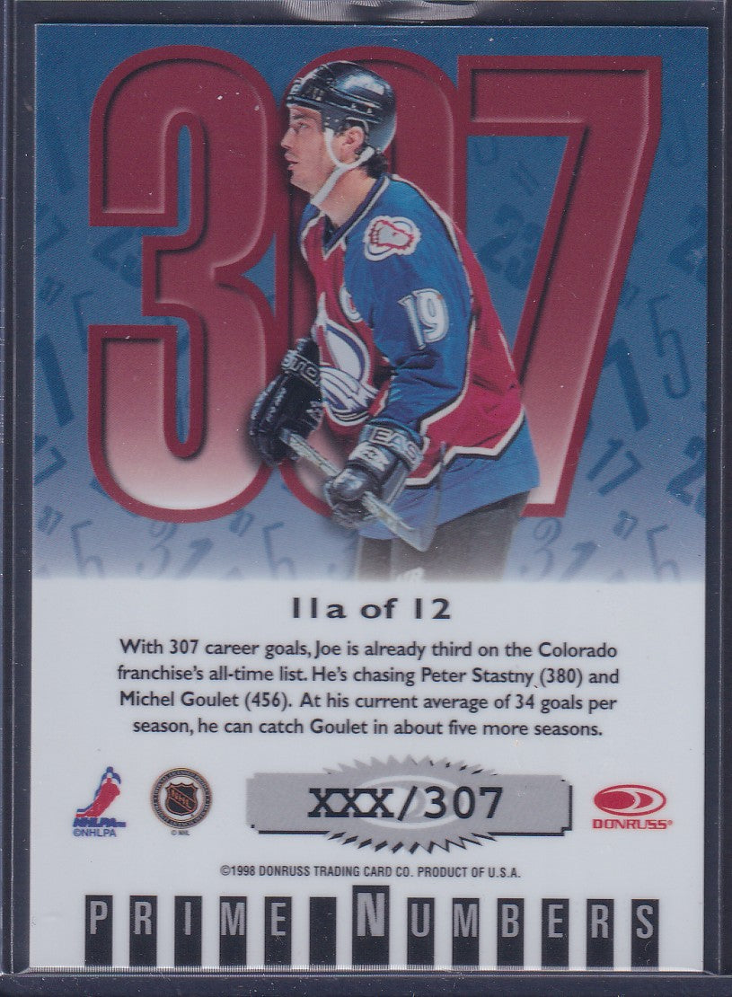 JOE SAKIC - 1997 Donruss Elite Prime Numbers #11a, xxx/307