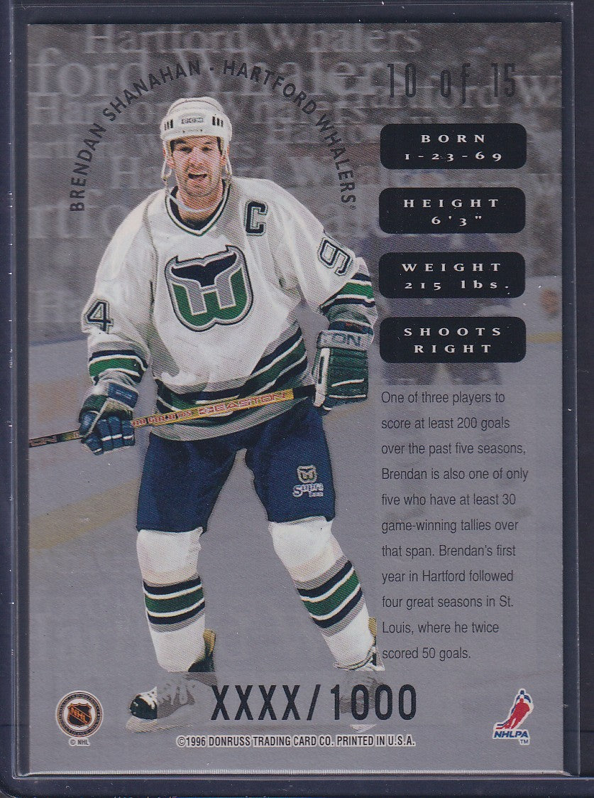BRENDAN SHANAHAN - 1996 Donruss Leaf Sweaters #10, xxxx/1000