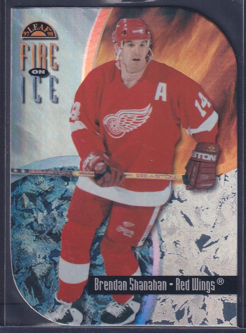 BRENDAN SHANAHAN - 1997 Donruss Leaf Fire on Ice Die Cut #5, xxxx/1000