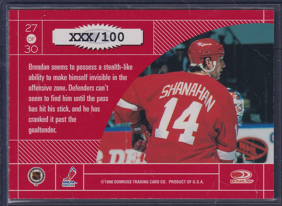 BRENDAN SHANAHAN - 1997 Donruss Elite Master Craftsmen #27, xxx/100
