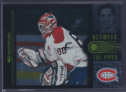 JOSE THEODORE - 1997 Donruss Between the Pipes #6, xxxx/3500
