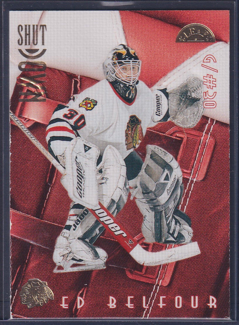 ED BELFOUR - 1996 Donruss Leaf Shut Down #4, xxxx/2500