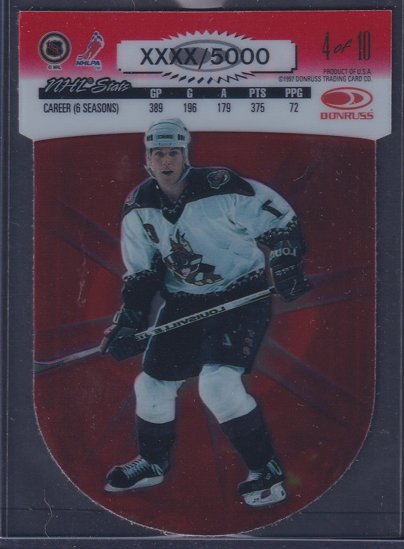KEITH TKACHUK - 1997 Donruss Red Alert Die Cut Clear Cut #4, xxxx/5000