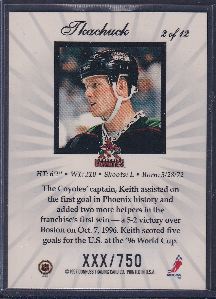 KEITH TKACHUK - 1997 Donruss Elite Status #2, xxx/750