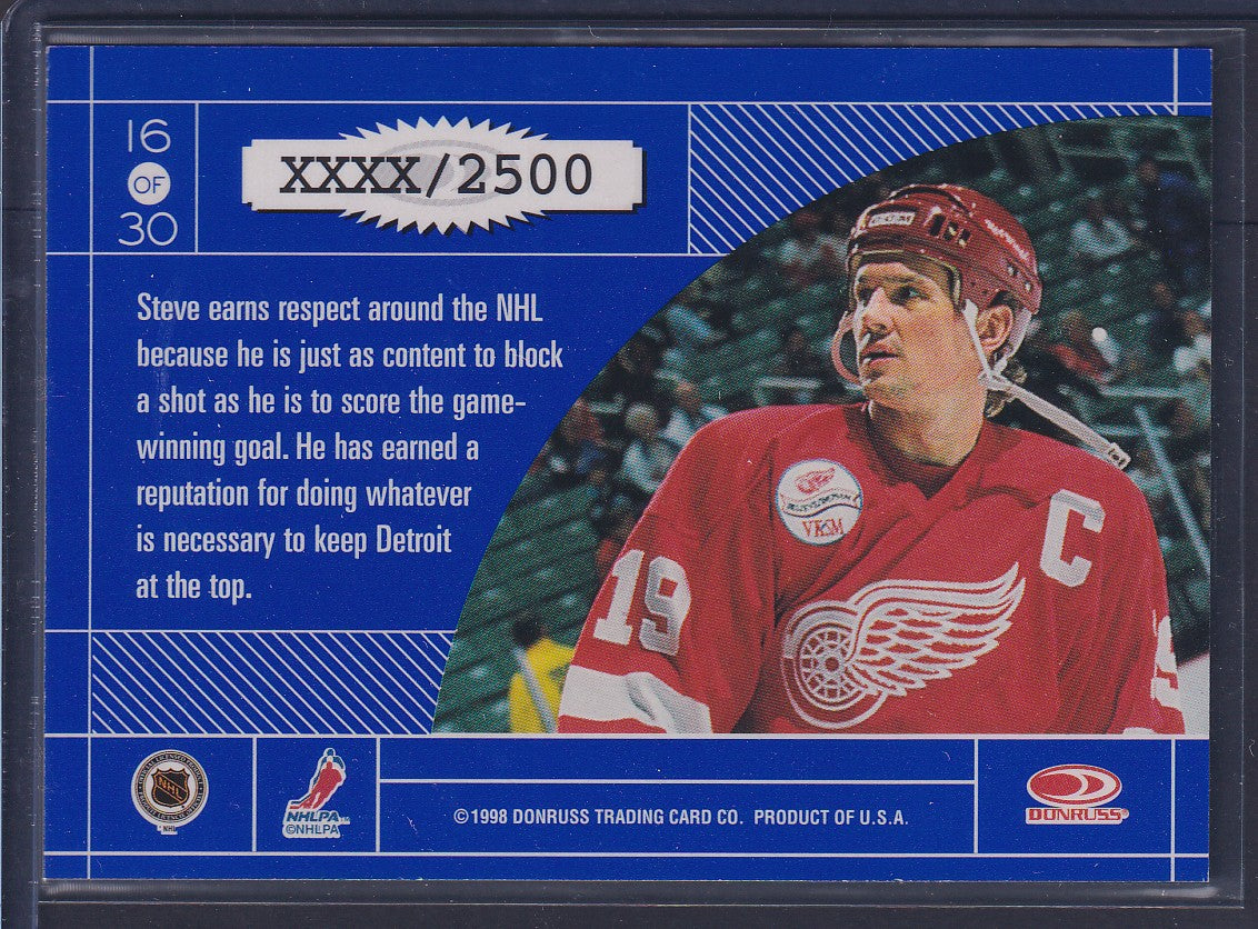 STEVE YZERMAN - 1997 Donruss Elite Craftsmen #16, xxxx/2500
