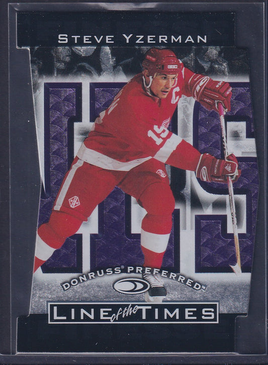 STEVE YZERMAN - 1997 Donruss Preferred Line of the Times Die Cut #6-B, xxxx/1500