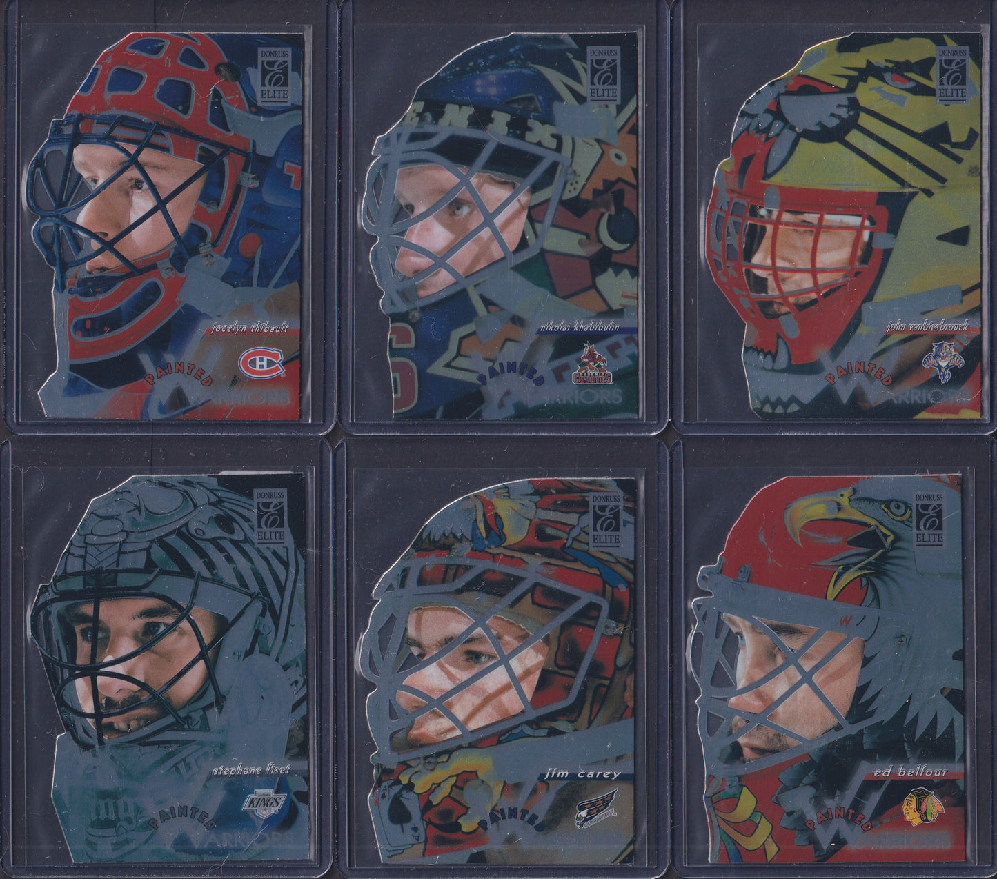 1996 Donruss Elite Painted Warriors Set of 10 /2500 - Roy, Potvin, Brodeur, etc