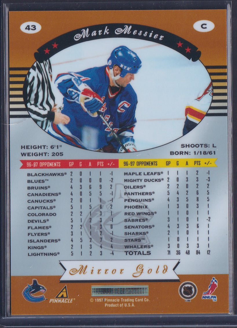MARK MESSIER - 1997 Pinnacle Certified MIRROR GOLD w/ Coating #43