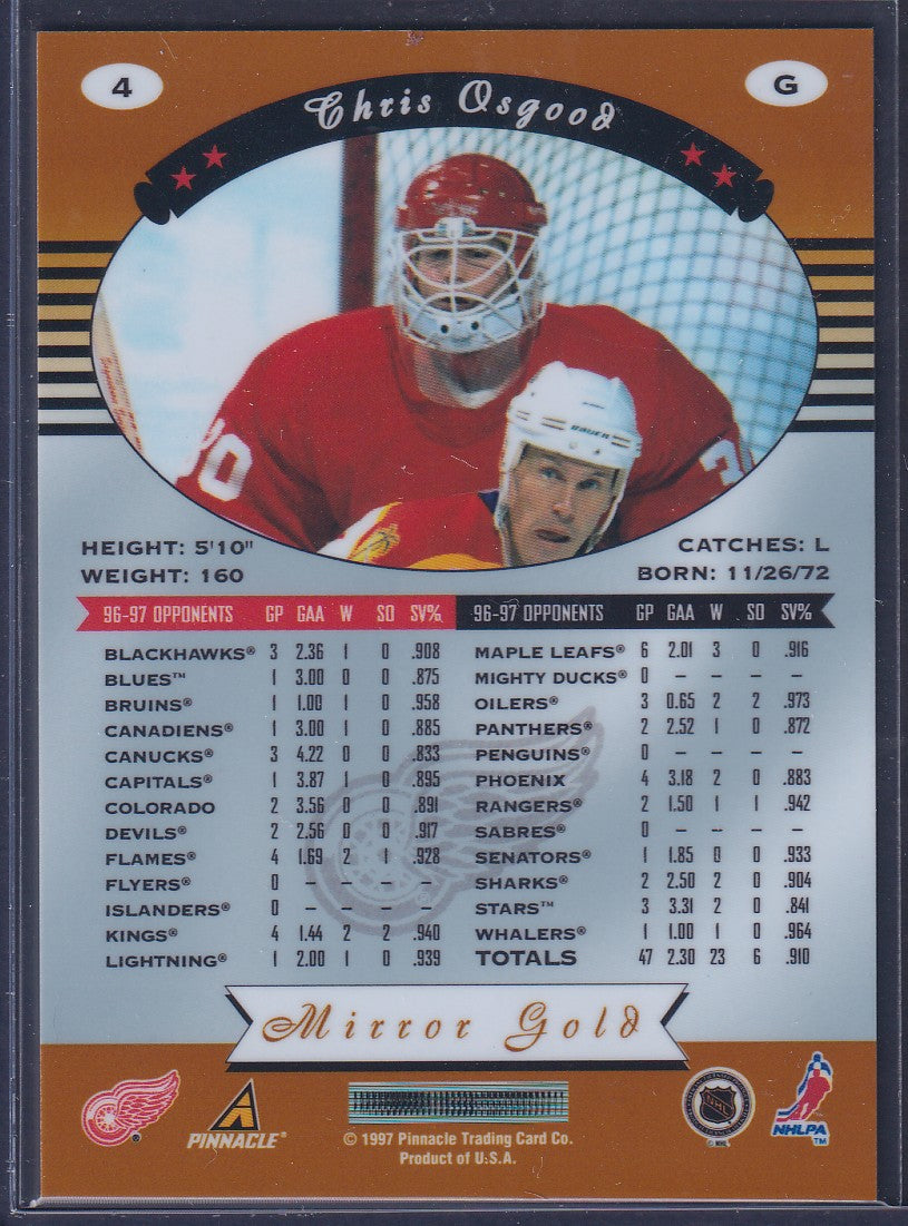 CHRIS OSGOOD - 1997 Pinnacle Certified MIRROR GOLD w/ Coating #4