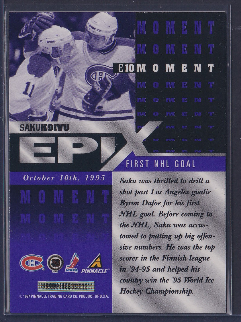 SAKU KOIVU - 1997 Pinnacle Epix Moment PURPLE #E10