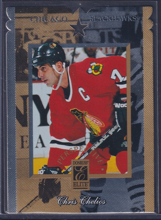 CHRIS CHELIOS - 1996 Donruss Elite Perspective #11, xxx/500