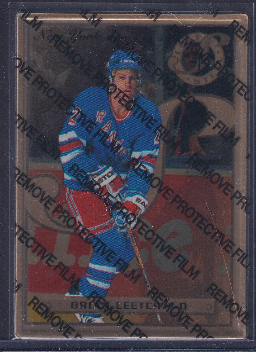 BRIAN LEETCH - 1996 Donruss Leaf Preferred Steel GOLD #23