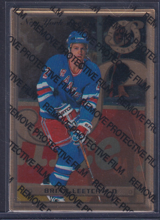 BRIAN LEETCH - 1996 Donruss Leaf Preferred Steel GOLD #23