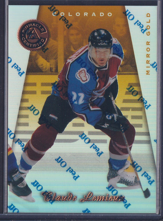 CLAUDE LEMIEUX - 1997 Pinnacle Certified w/ Coating, MIRROR GOLD #129