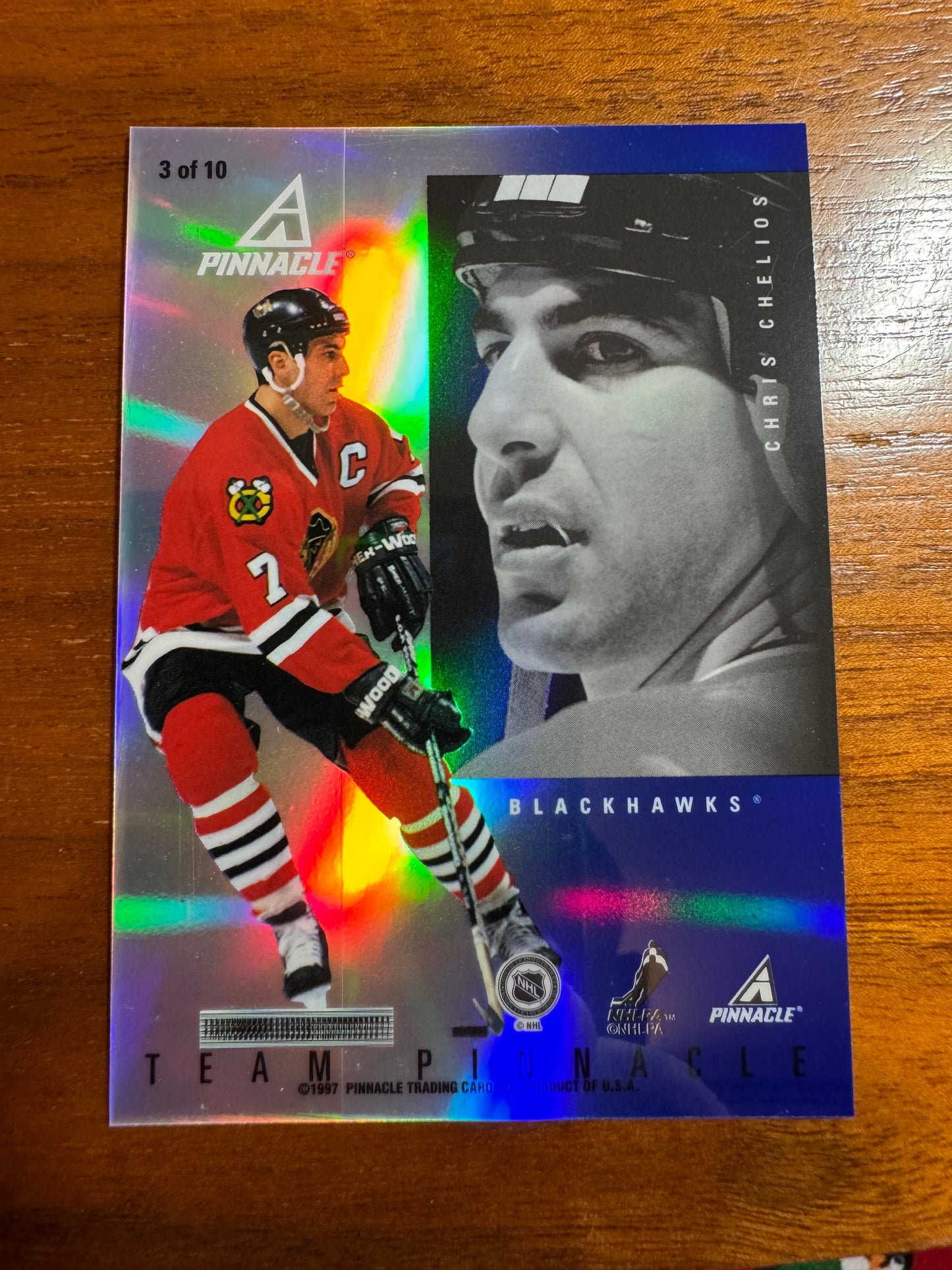 LEETCH / CHELIOS - 1997 Team Pinnacle Mirror REFRACTOR Parallel #3, SSP