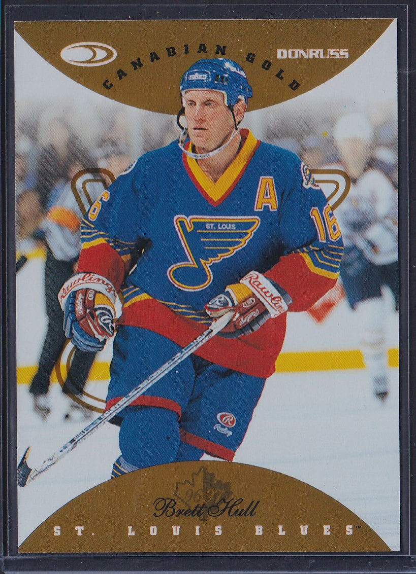 BRETT HULL - 1996 Donruss Canadian Ice GOLD PRESS PROOF #65, /150
