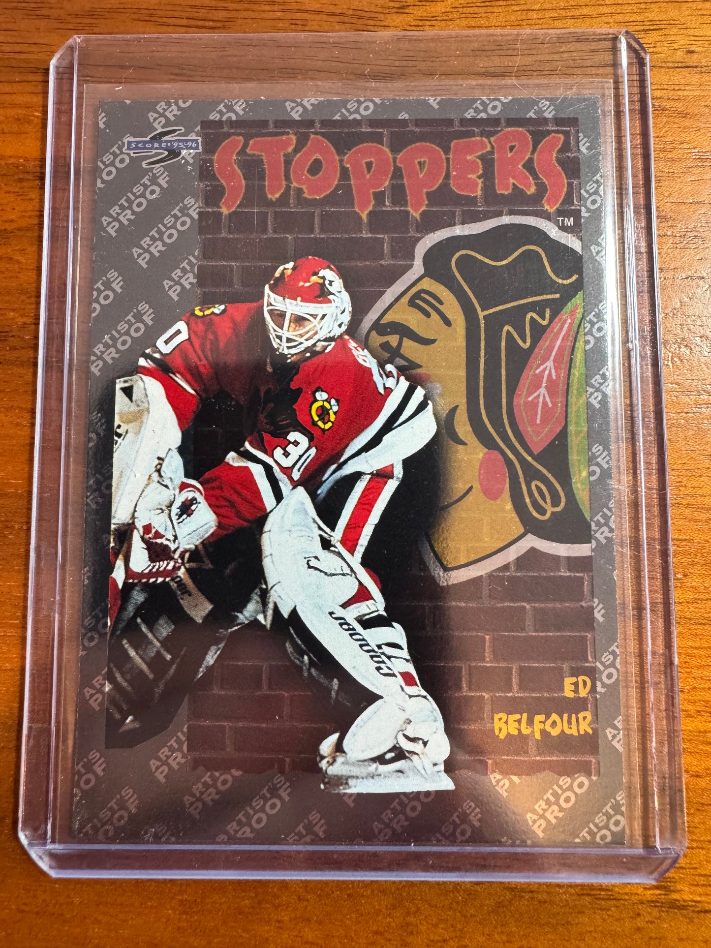ED BELFOUR - 1995 Pinnacle Score Black Ice Artist's Proof Stoppers #318, SSP
