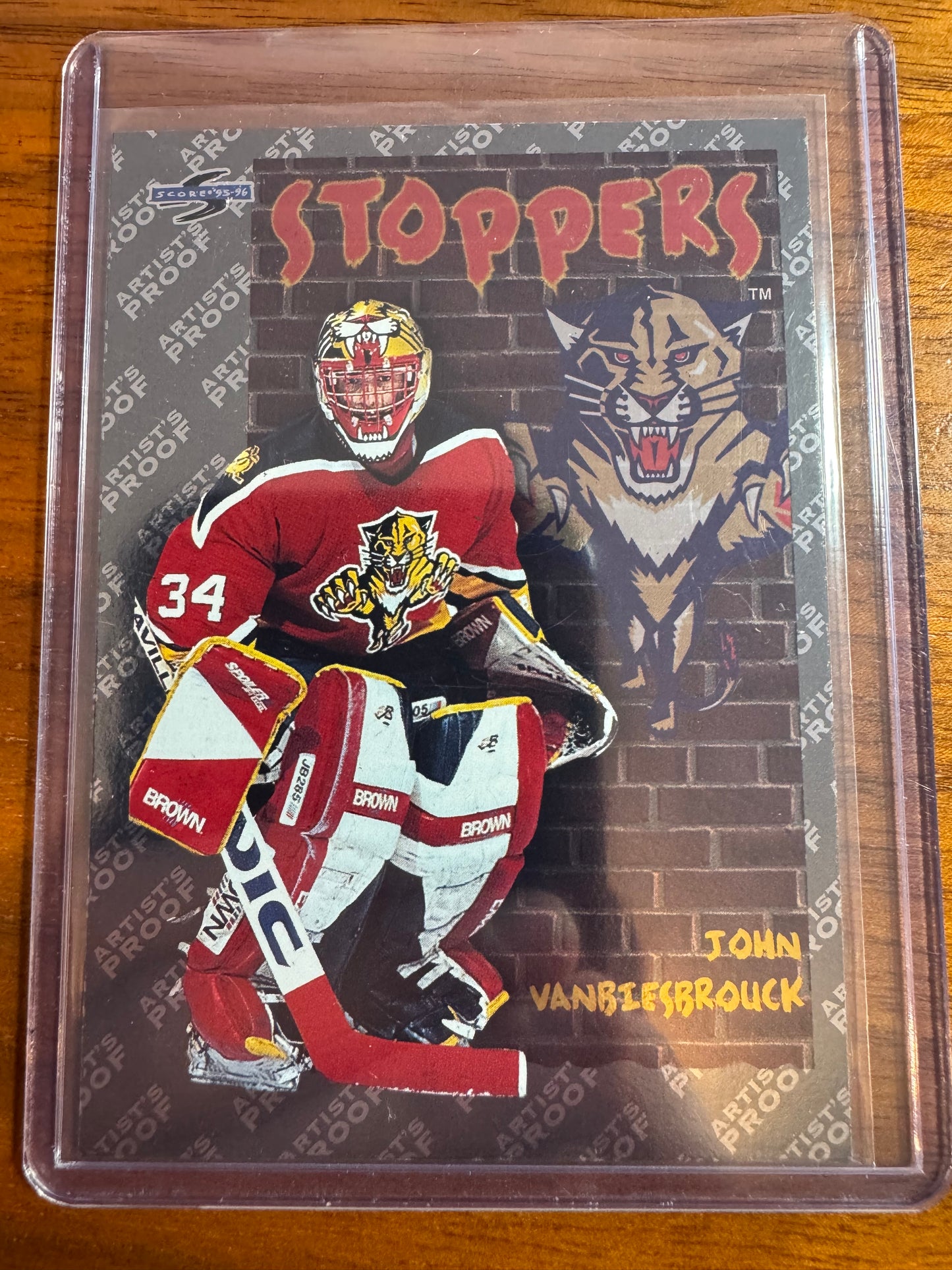 JOHN VANBIESBROUCK - 1995 Pinnacle Score Black Ice Artist's Proof Stoppers #322