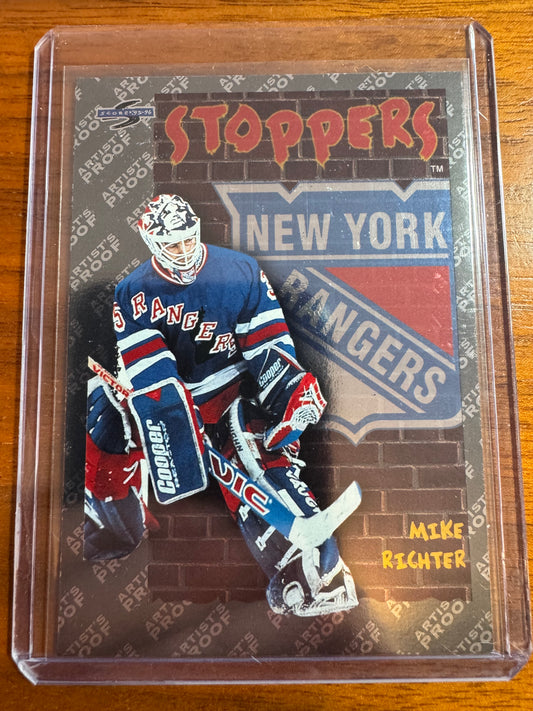 MIKE RICHTER - 1995 Pinnacle Score Black Ice Artist's Proof Stoppers #321, SSP