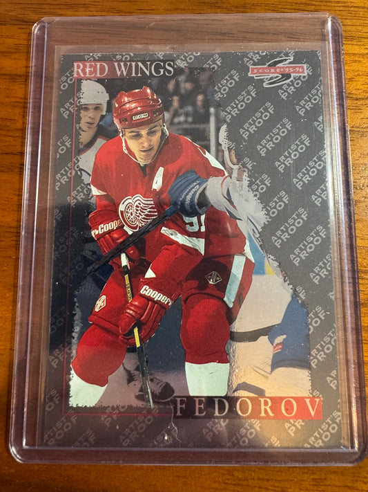 SERGEI FEDOROV - 1995 Pinnacle Score Black Ice Artist's Proof #100