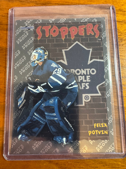 FELIX POTVIN - 1995 Pinnacle Score Black Ice Artist's Proof Stoppers #316, SSP
