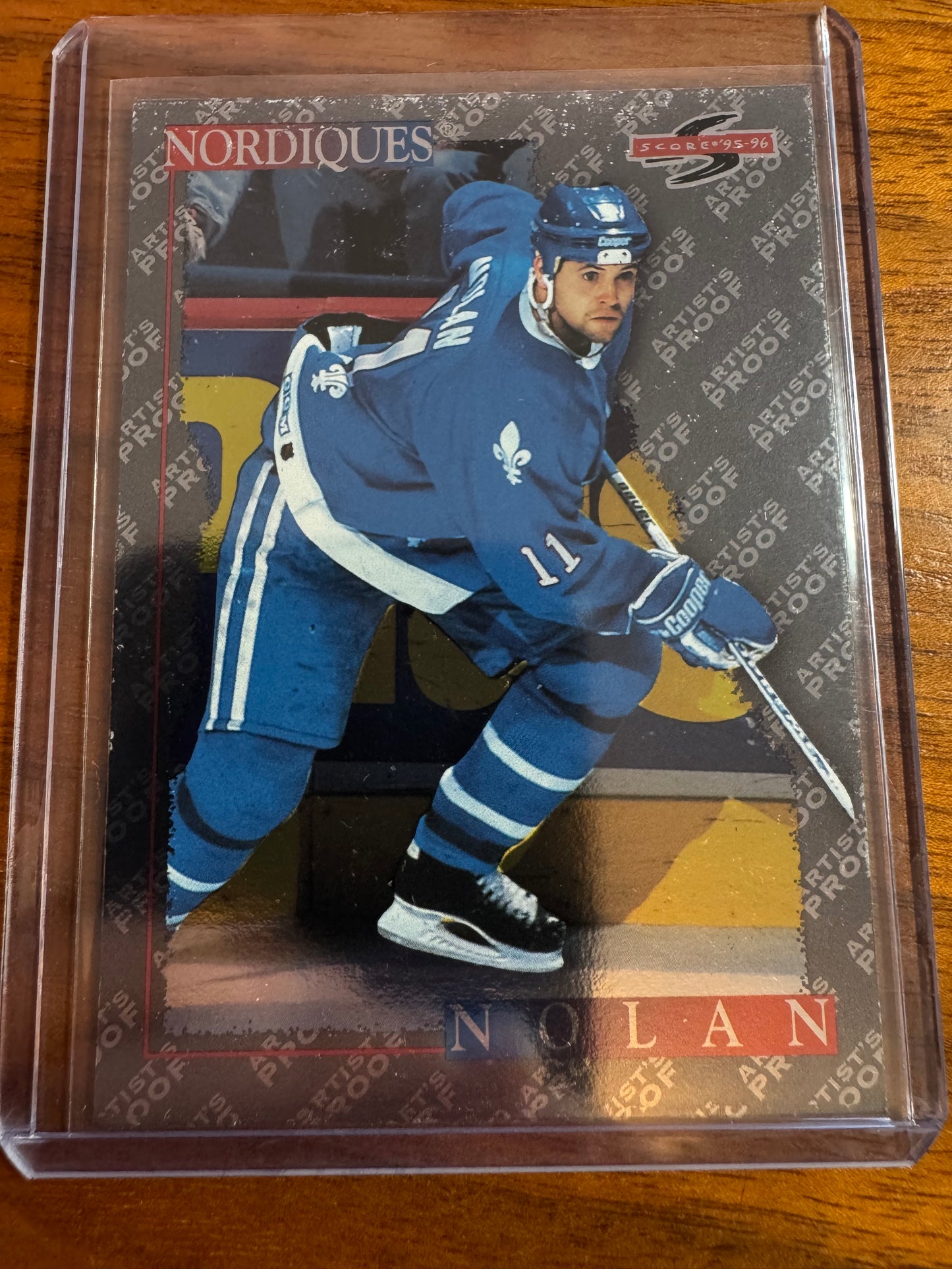 OWEN NOLAN - 1995 Pinnacle Score Black Ice Artist's Proof #83