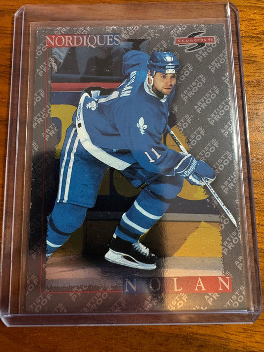 OWEN NOLAN - 1995 Pinnacle Score Black Ice Artist's Proof #83