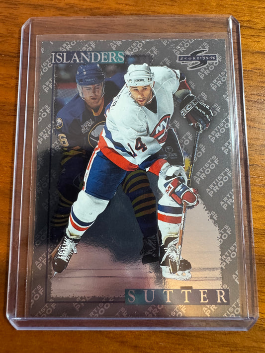 RON SUTTER - 1995 Pinnacle Score Black Ice Artist's Proof #113