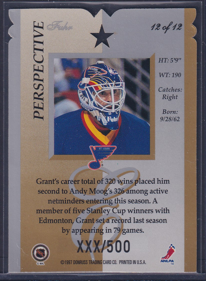 GRANT FUHR - 1996 Donruss Elite Perspectives Die Cut #12, xxx/500