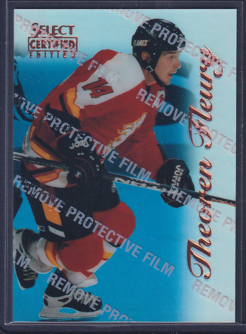 THEOREN FLEURY - 1996 Pinnacle Select Certified MIRROR Blue w/ Coating #75
