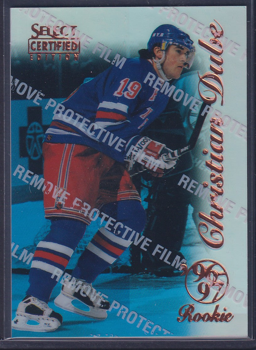 CHRISTIAN DUBE - 1996 Pinnacle Select Certified MIRROR Blue w/ Coating #95