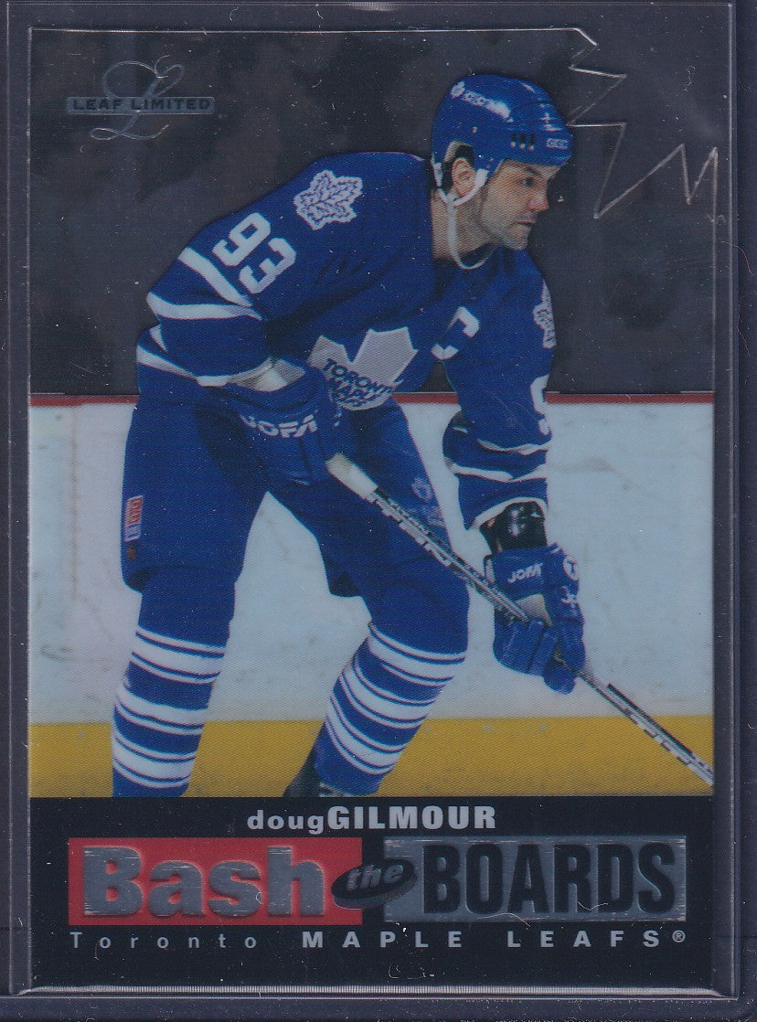 DOUG GILMOUR - 1996 Donruss Leaf Limited Bash the Boards Clear Cut Die Cut #4, xxx/250