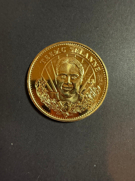 TEEMU SELANNE - 1996 Pinnacle Mint Collection Gold Plated Coin